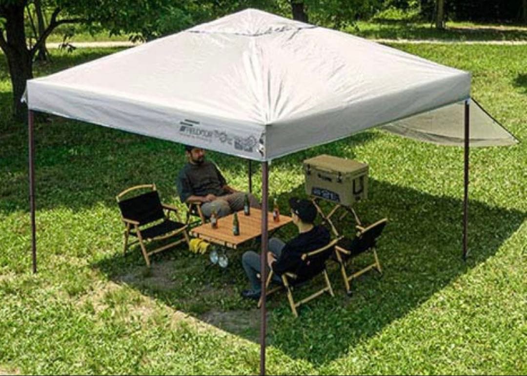 FIELDOOR タープテント スチール　強化版　2.5m ライトベージュ