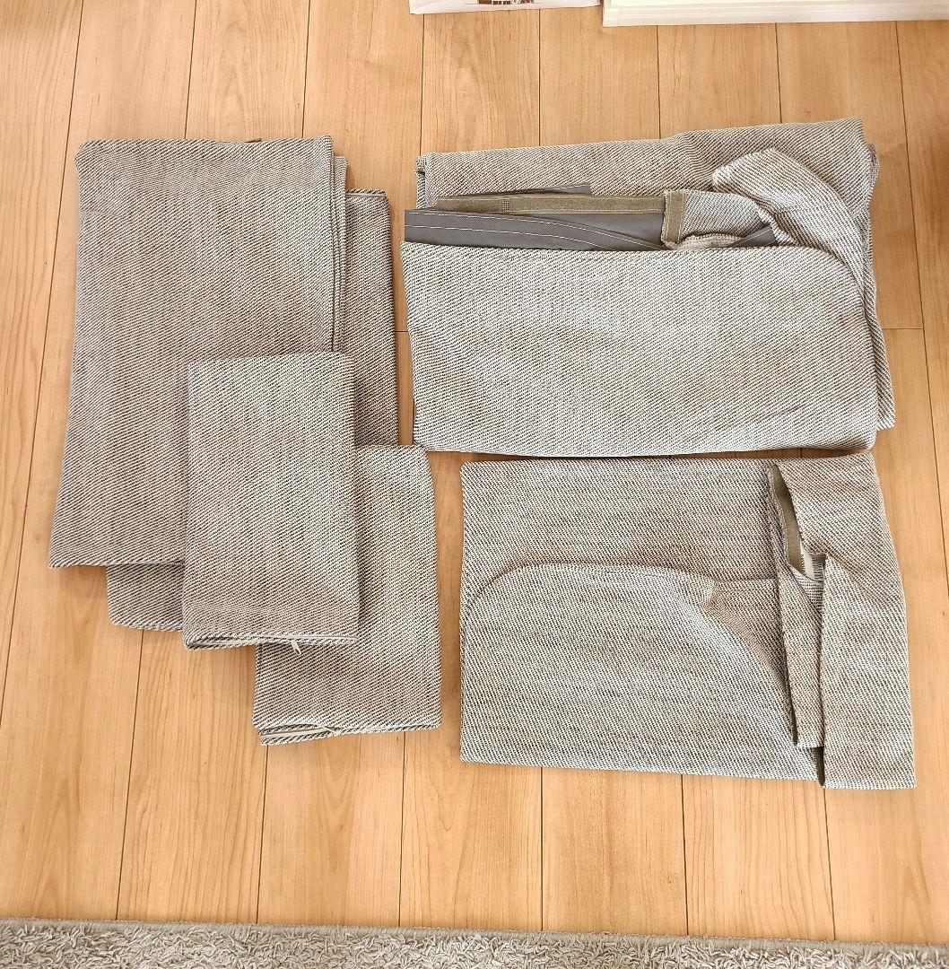 IKEA ソーデルハムン コンパクト ソファカバー 3人掛け ベージュ/ブラウン