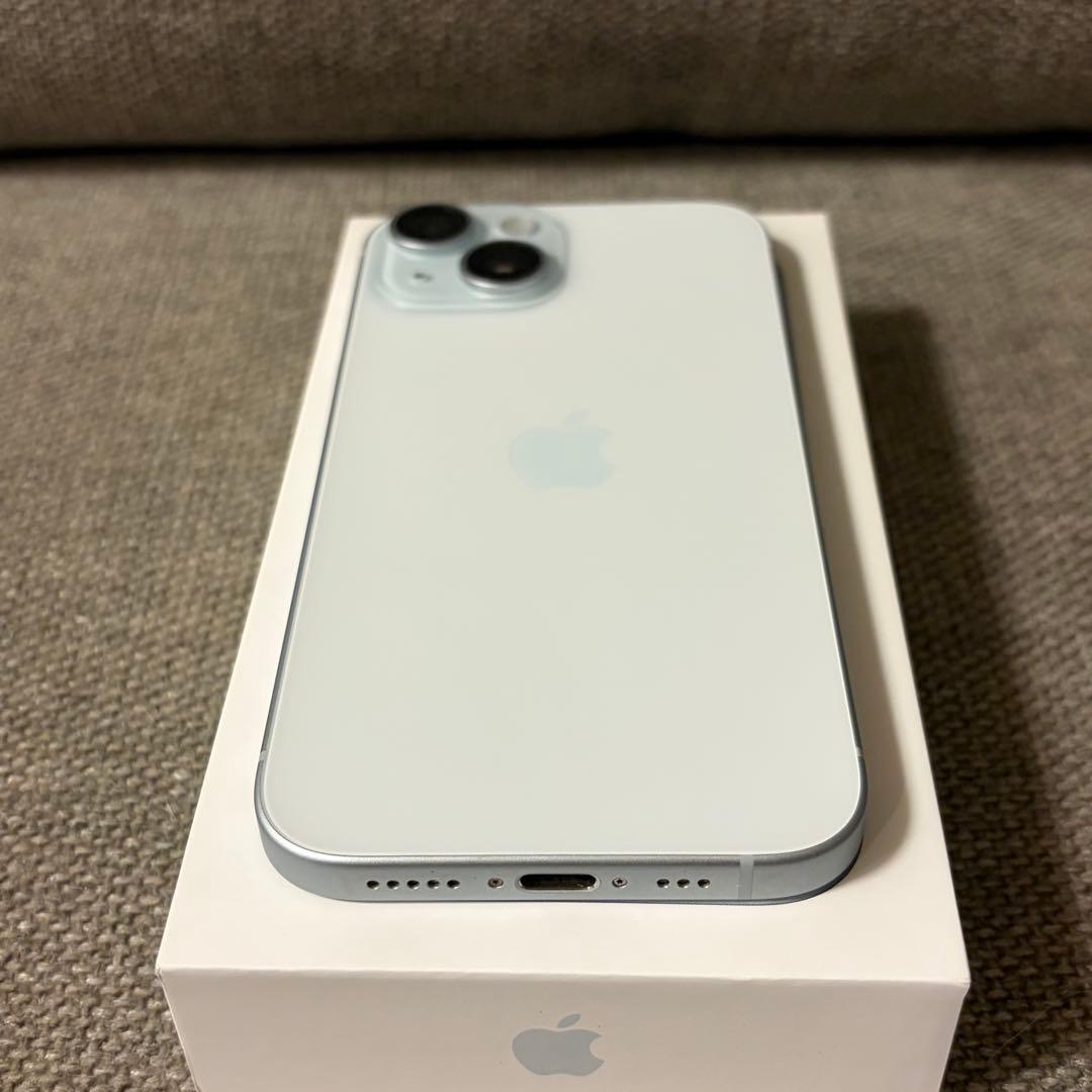 Apple iPhone 15 128GBブルー 本体 箱 ケーブル ケース付き