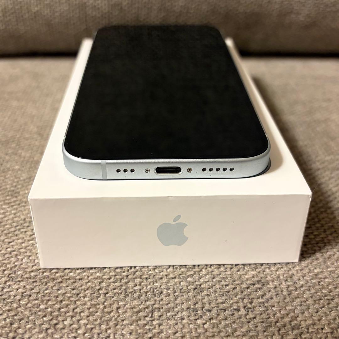 Apple iPhone 15 128GBブルー 本体 箱 ケーブル ケース付き