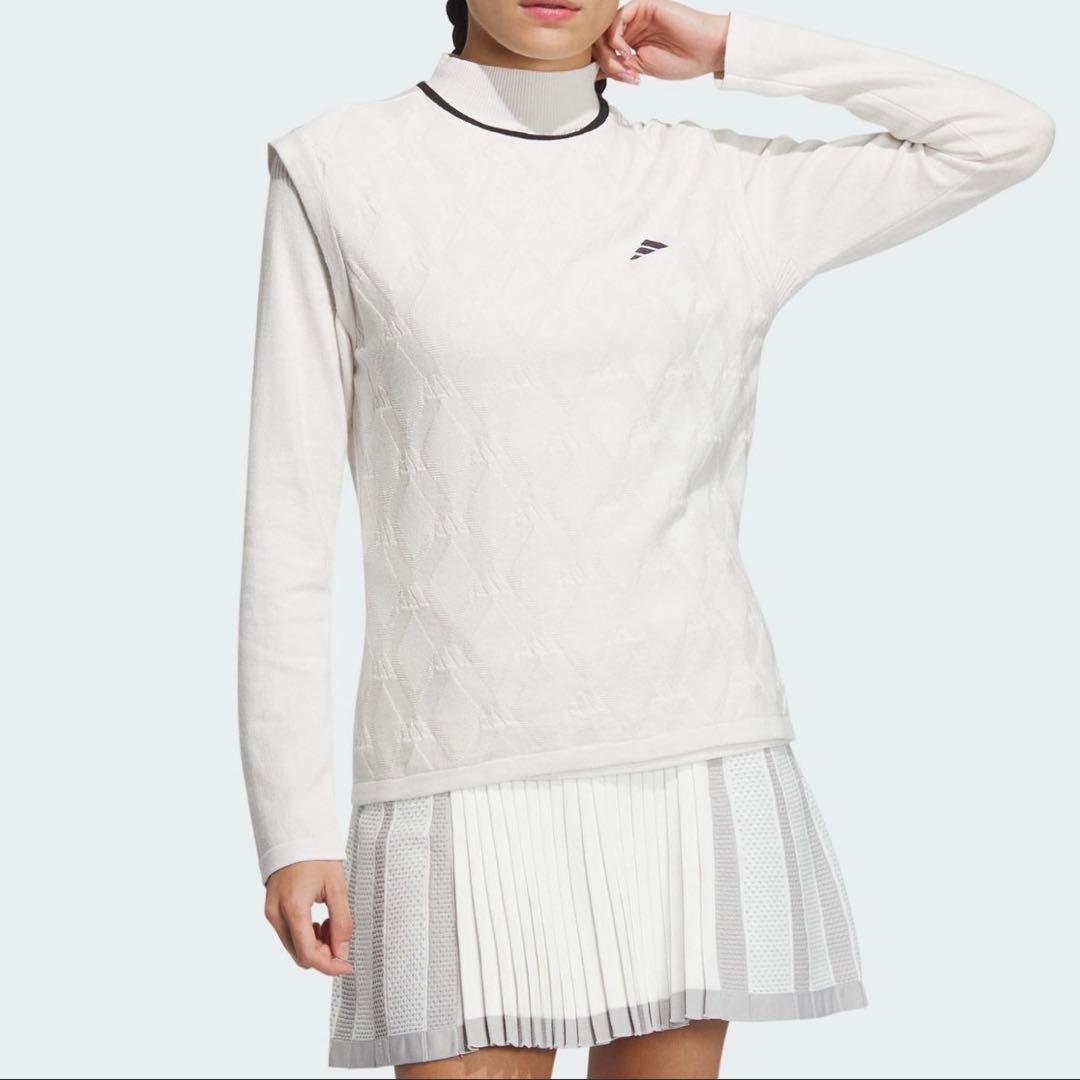 アディダスゴルフ　アーガイル柄 ニットベスト アンサンブルセーター