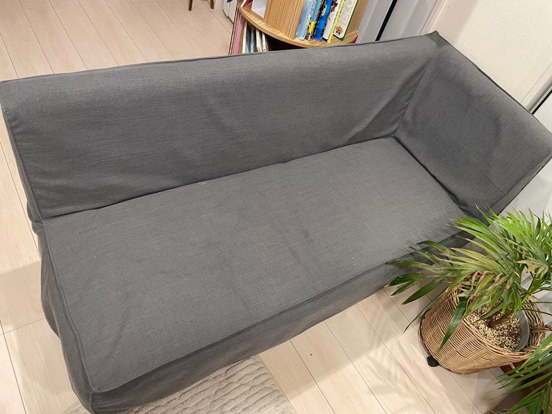 グレー 布製ソファ 2人掛け