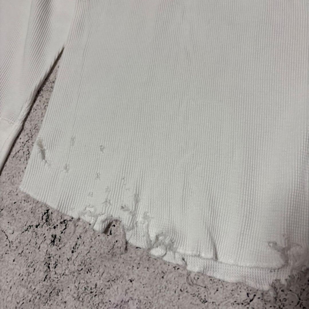 アンセルム　試着のみ　ダメージ加工　ワッフルクルーネックT タグあり