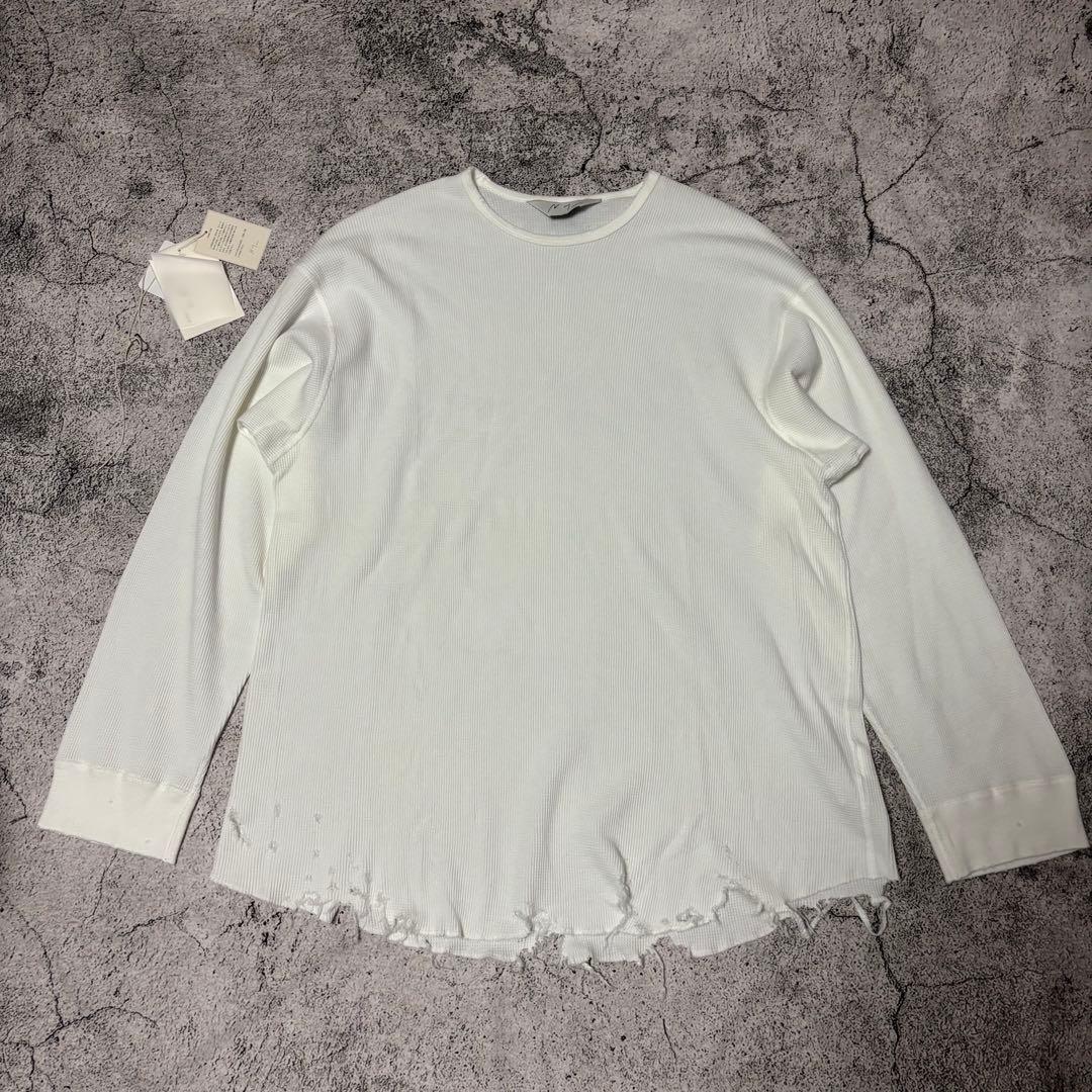 アンセルム　試着のみ　ダメージ加工　ワッフルクルーネックT タグあり