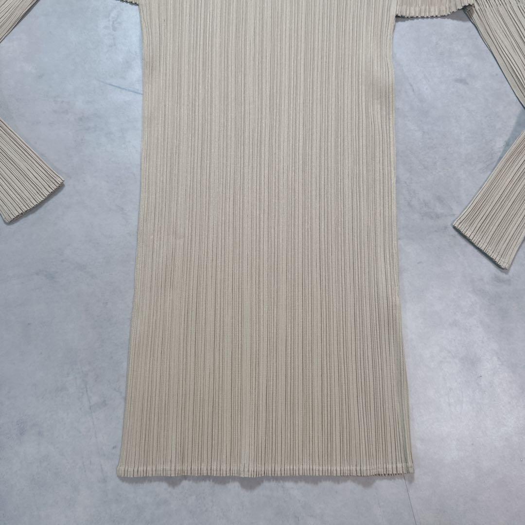 PLEATS PLEASE プリーツプリーズ 長袖 カットソー ベージュ 4