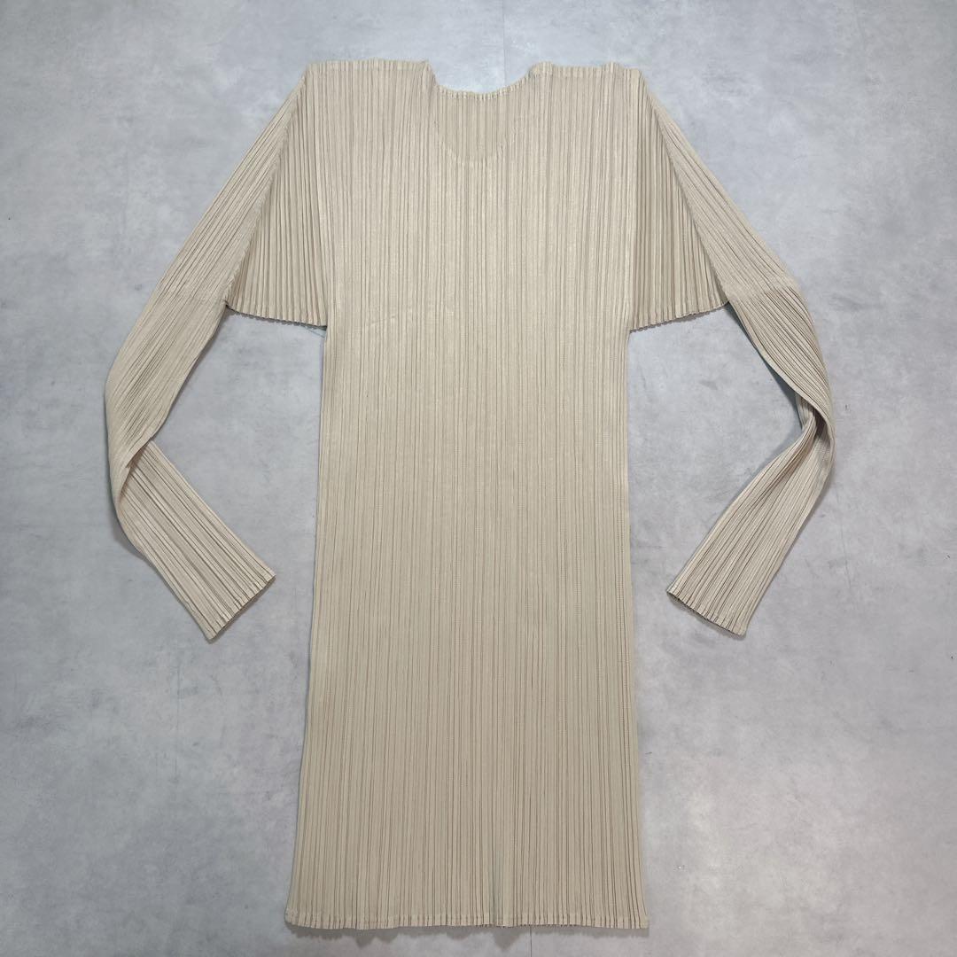 PLEATS PLEASE プリーツプリーズ 長袖 カットソー ベージュ 4