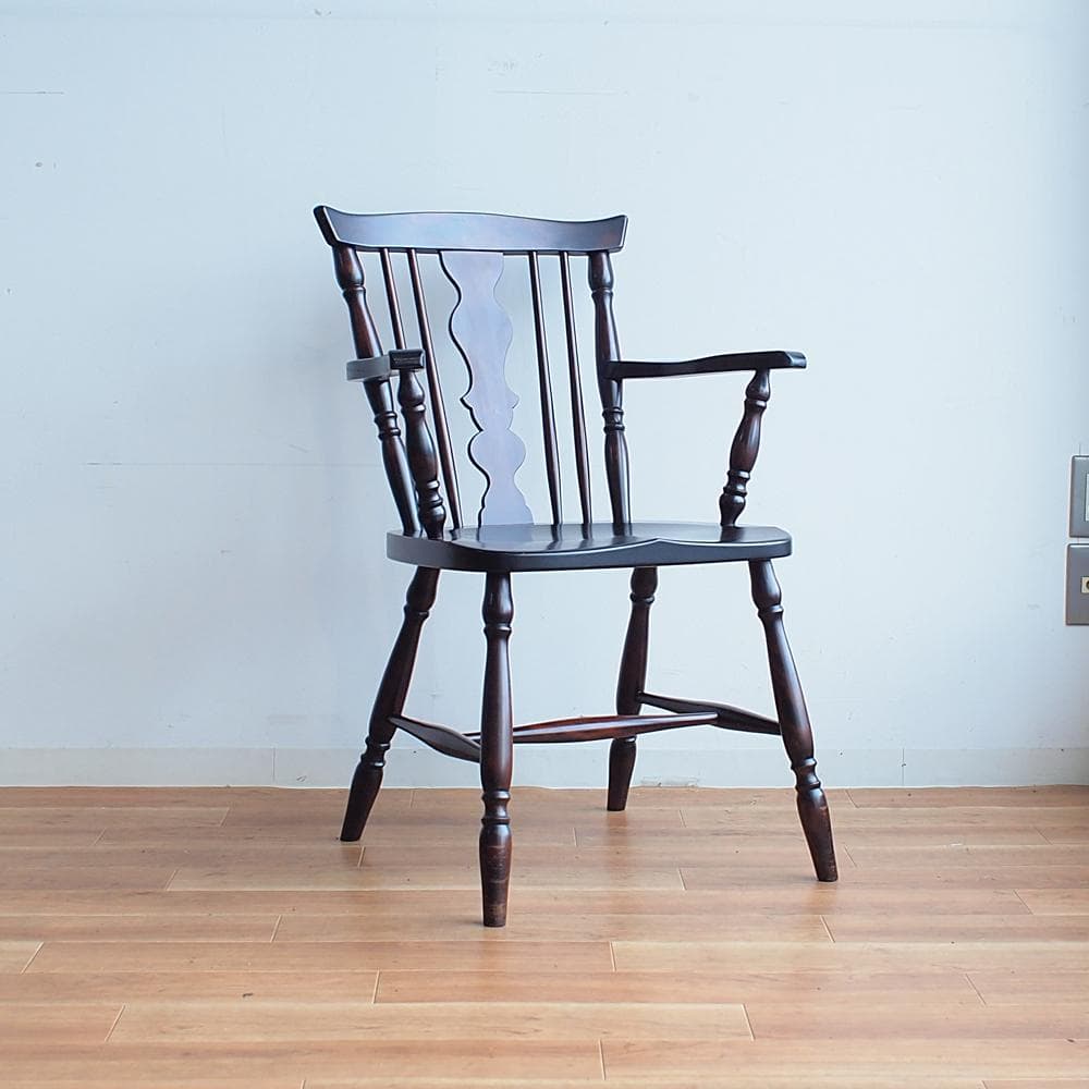 北海道民芸家具 アームチェア 樺材 ウィンザーチェア 肘掛椅子 和モダン