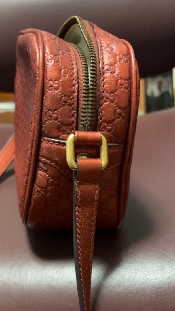 GUCCI グッチ　マイクログッチシマ　gg柄　バンブー　ショルダーバッグ