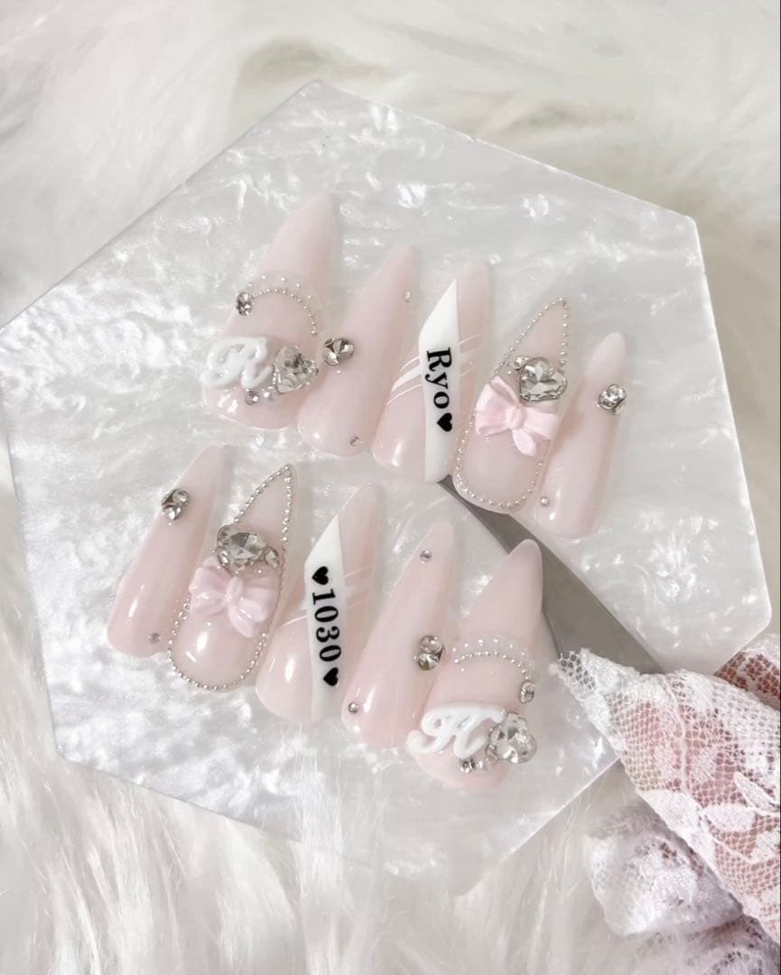 お急ぎ便B ネイルチップ 量産型 オタクネイル 推しネイル ちゅるん シンプル