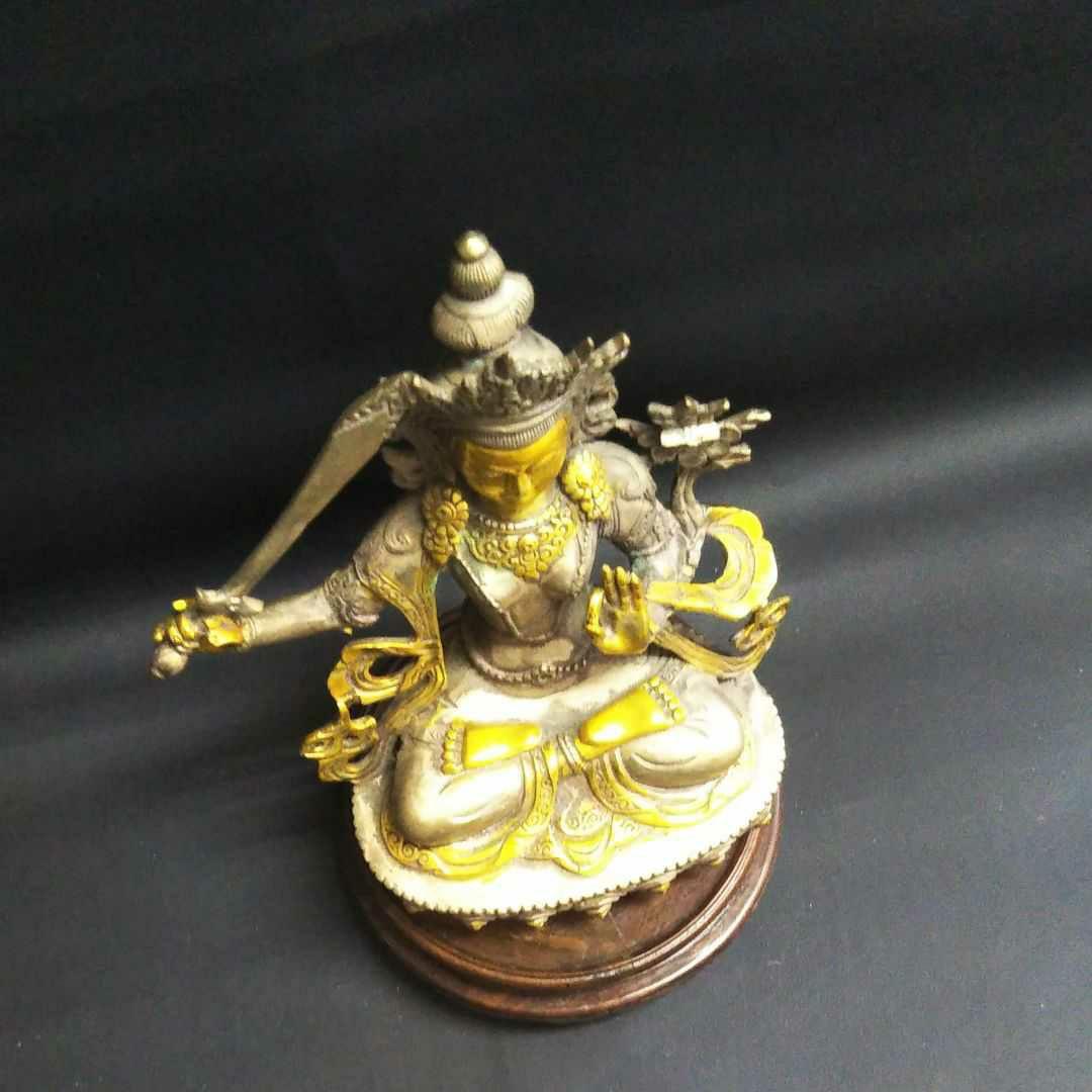 ※中国古美術/仏母座像(足銀)/チベット仏/