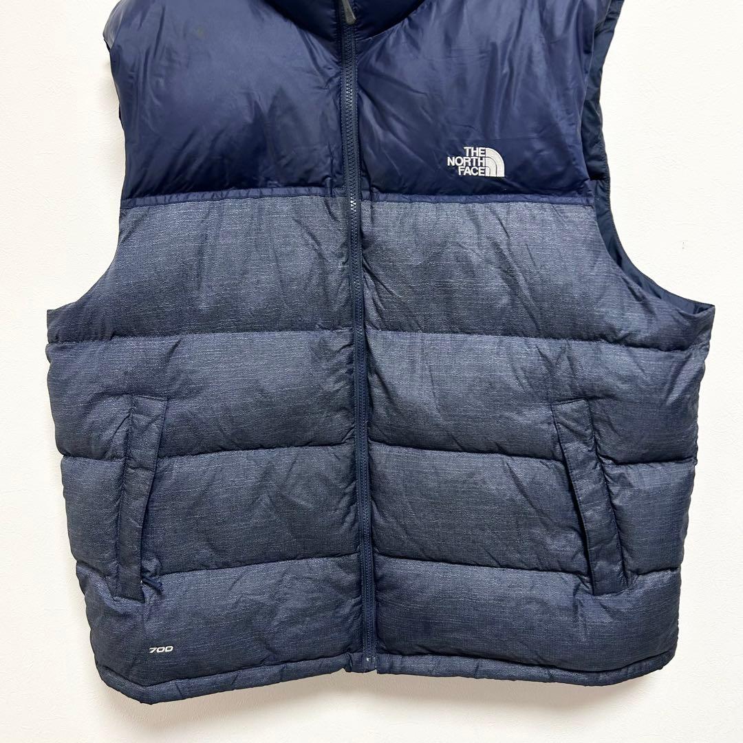 日本未入荷　US規格　ノースフェイス　ヌプシダウンベスト　700FP デニム生地