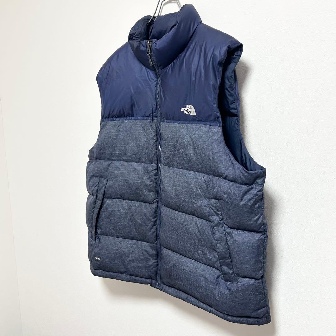日本未入荷　US規格　ノースフェイス　ヌプシダウンベスト　700FP デニム生地