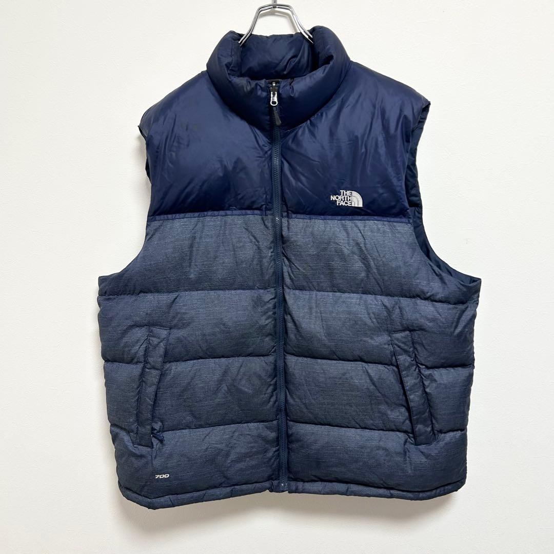 日本未入荷　US規格　ノースフェイス　ヌプシダウンベスト　700FP デニム生地