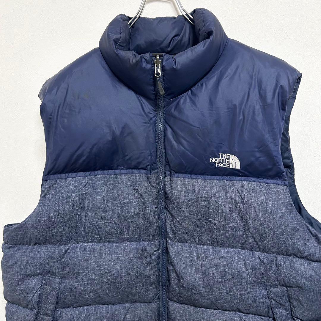 日本未入荷　US規格　ノースフェイス　ヌプシダウンベスト　700FP デニム生地