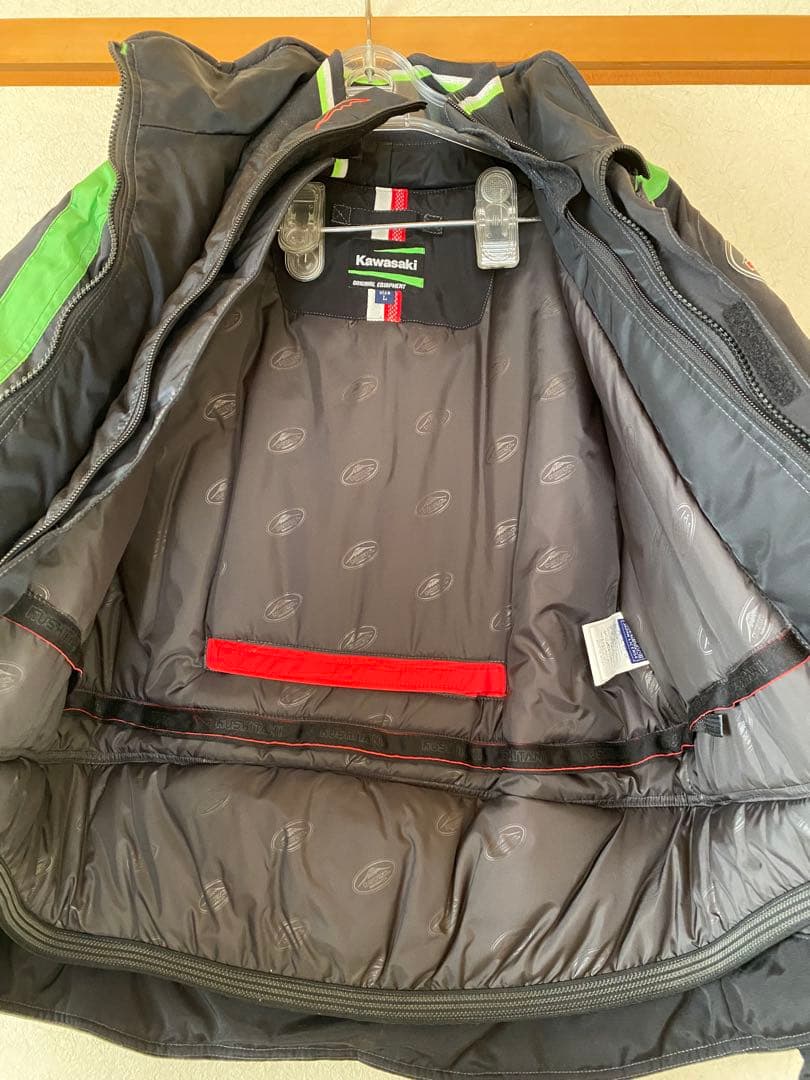 Kawasaki バイクジャケット Lサイズ ブラック/グリーン
