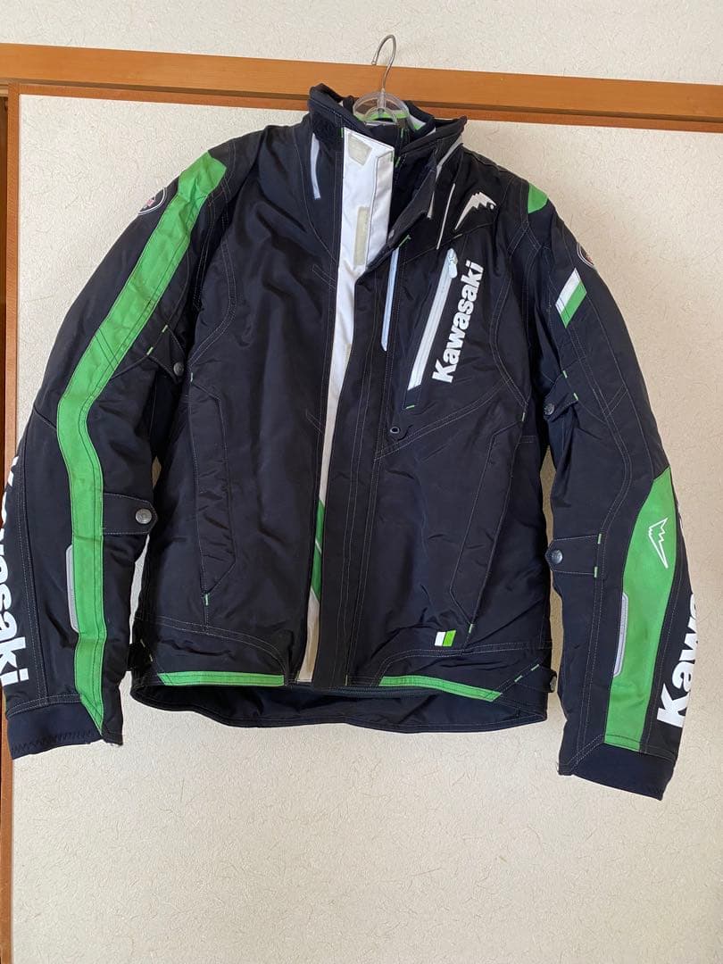 Kawasaki バイクジャケット Lサイズ ブラック/グリーン