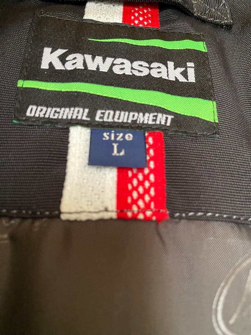 Kawasaki バイクジャケット Lサイズ ブラック/グリーン