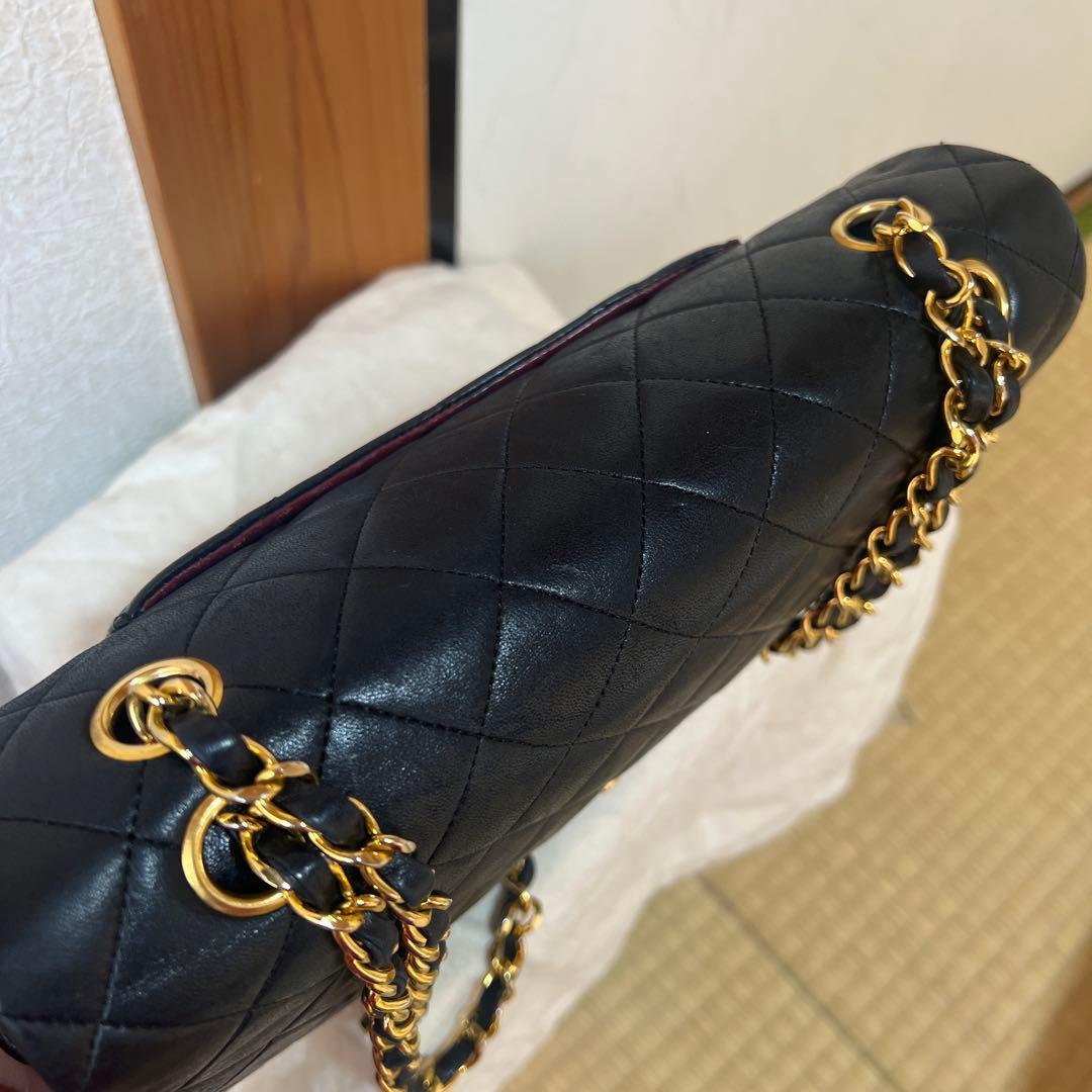 正規品　Wフラップ　Chanel ショルダーバッグ ブラック マトラッセ