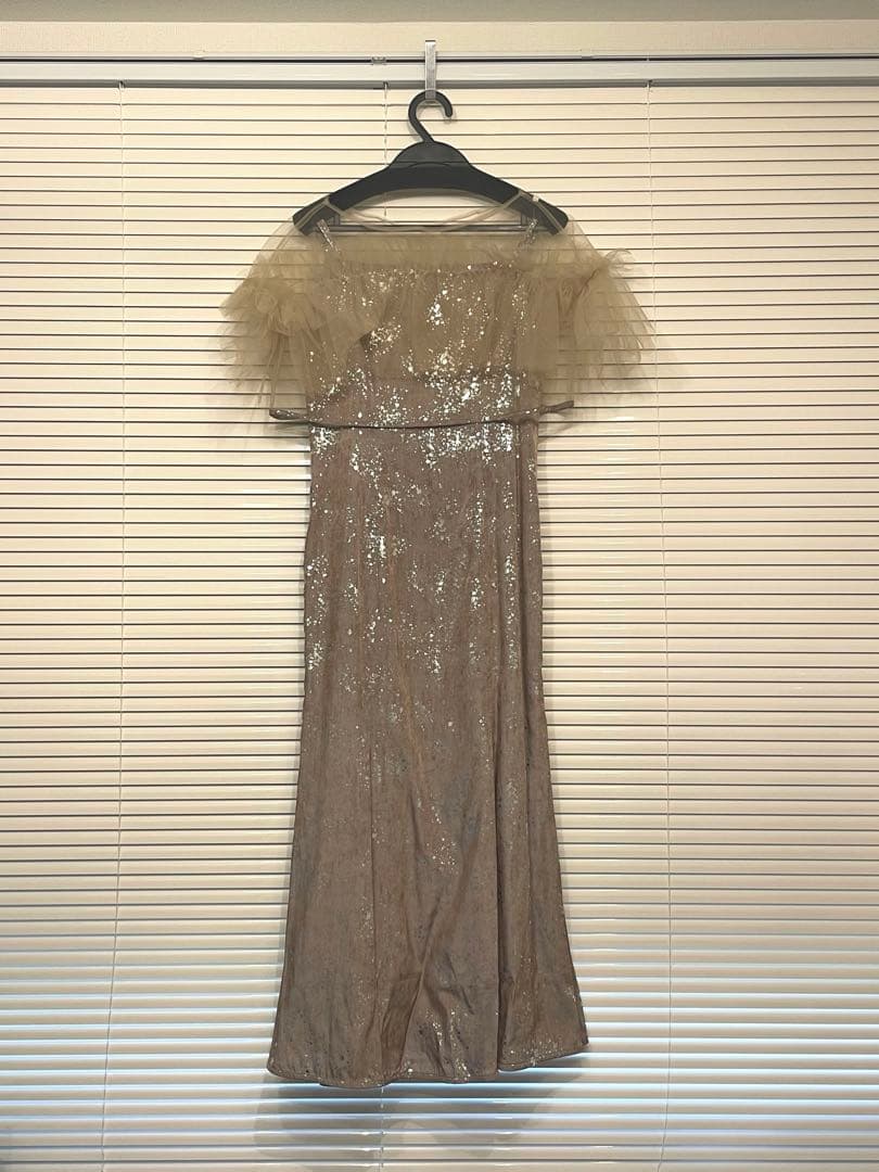 【即日発送対応】LEJA チュールフリルボレロペイントマーメイドドレスワンピース