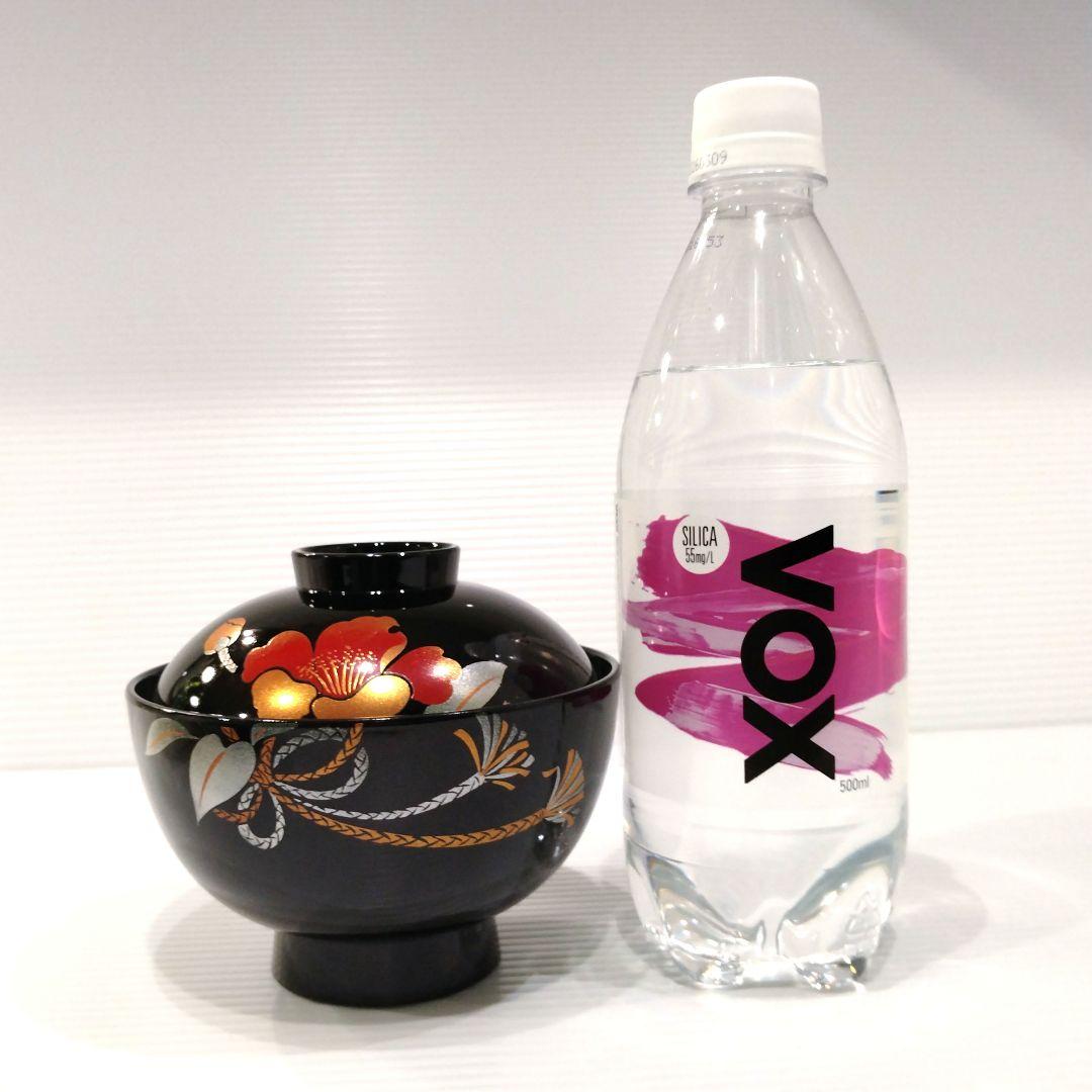 会津塗 漆器 金彩 吸物碗 蓋付き 黒塗 蒔絵 汁椀 お正月 椿 5客揃