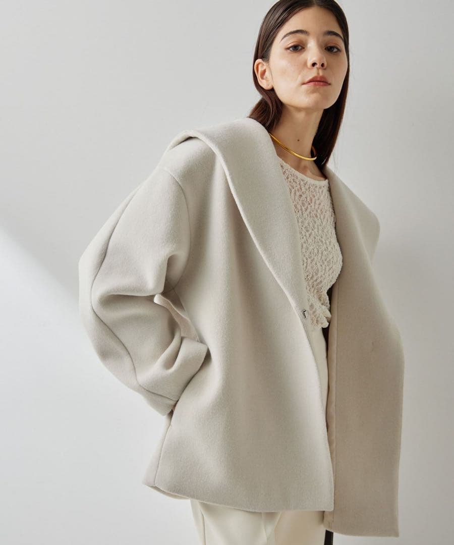 美品 WhimGazette ウィムガゼット メリンプフーデッドコート ベージュ