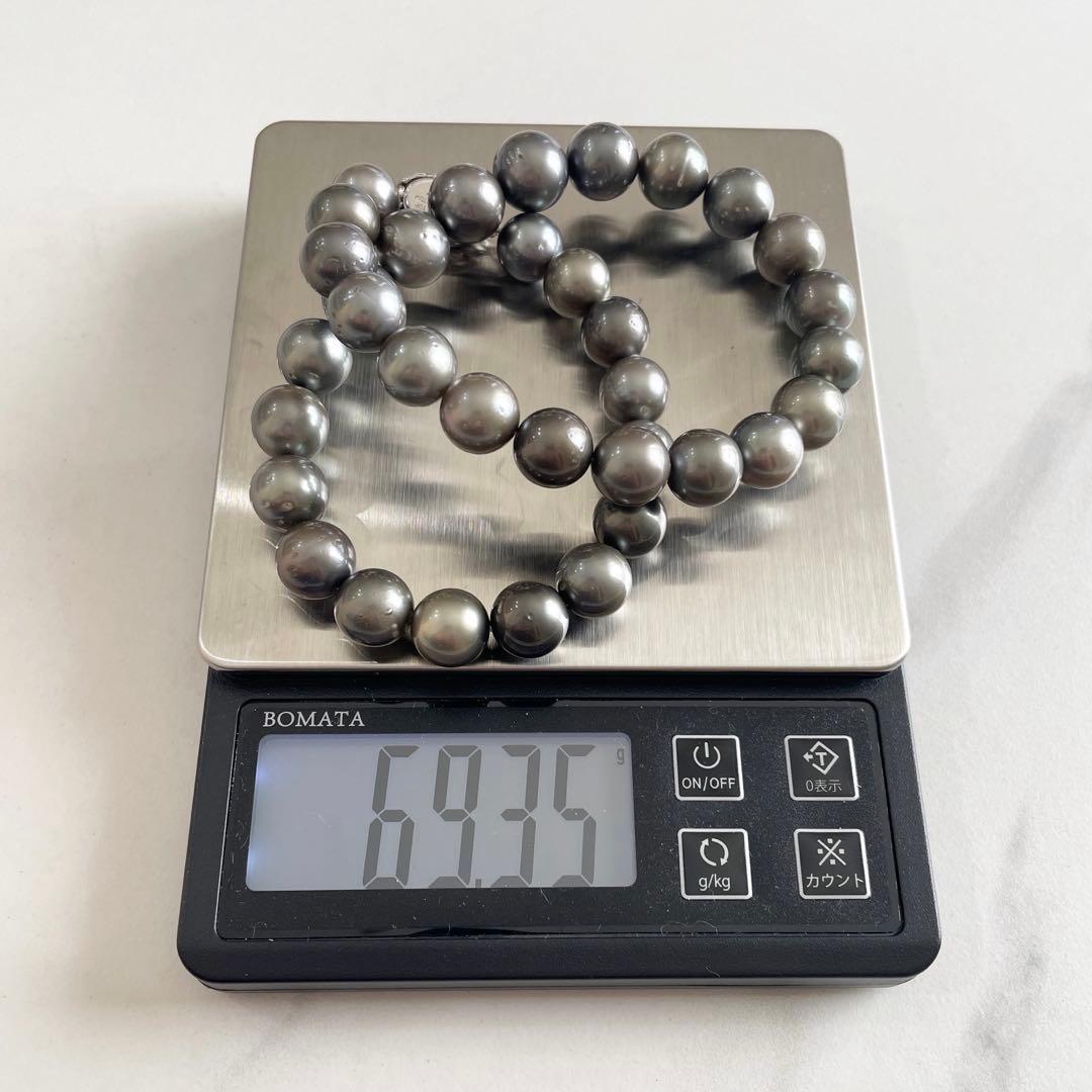 アコヤ真珠★パールネックレス★シルバー刻印あり★大粒★ブラック