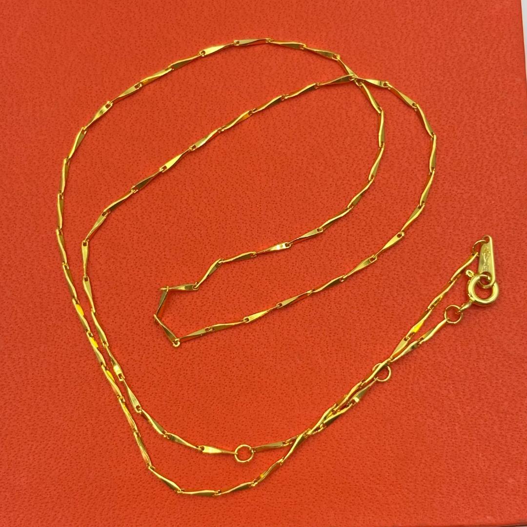 K18金ゴールド ツイストチェーン ネックレス 45cm