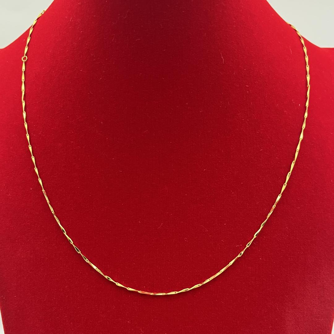 K18金ゴールド ツイストチェーン ネックレス 45cm