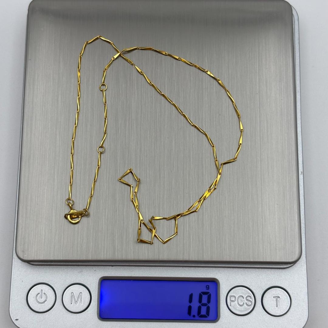 K18金ゴールド ツイストチェーン ネックレス 45cm