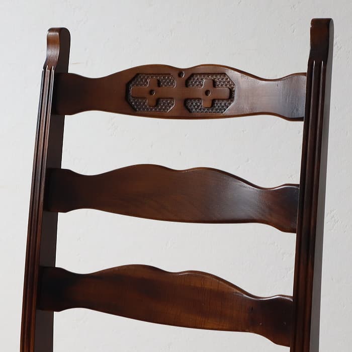 カリモク コロニアル ダイニングチェア レトロ ストライプ モケット