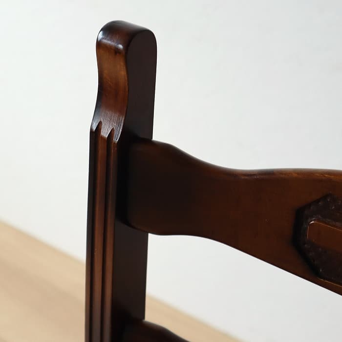 カリモク コロニアル ダイニングチェア レトロ ストライプ モケット