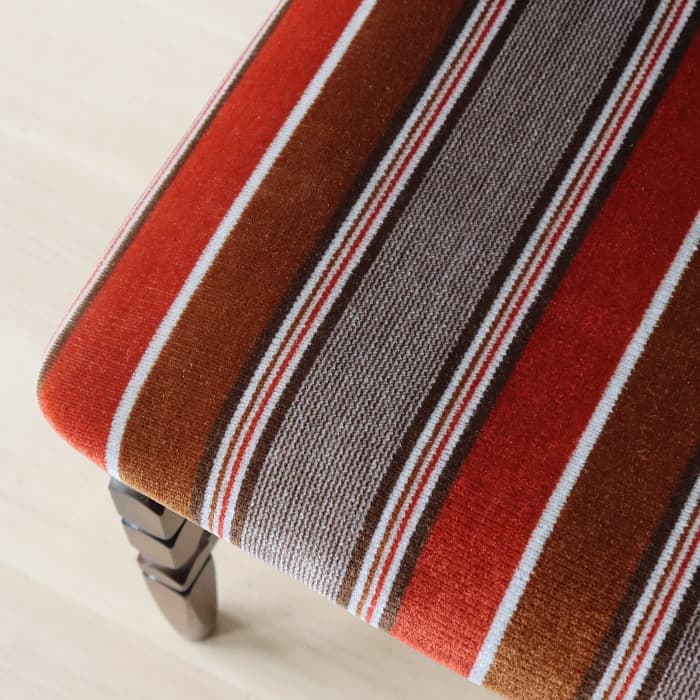 カリモク コロニアル ダイニングチェア レトロ ストライプ モケット