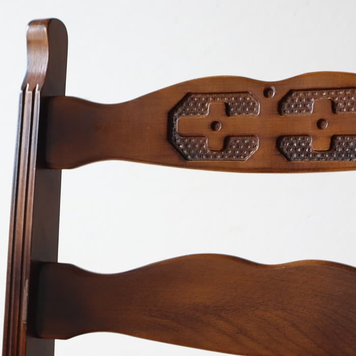 カリモク コロニアル ダイニングチェア レトロ ストライプ モケット