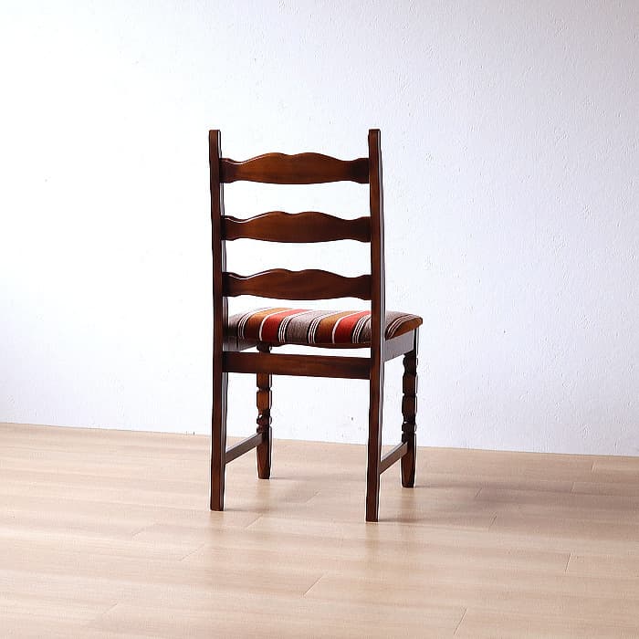 カリモク コロニアル ダイニングチェア レトロ ストライプ モケット