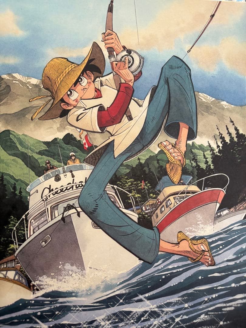 「釣りキチ三平」矢口高雄 額装用ポスター＆複製原画