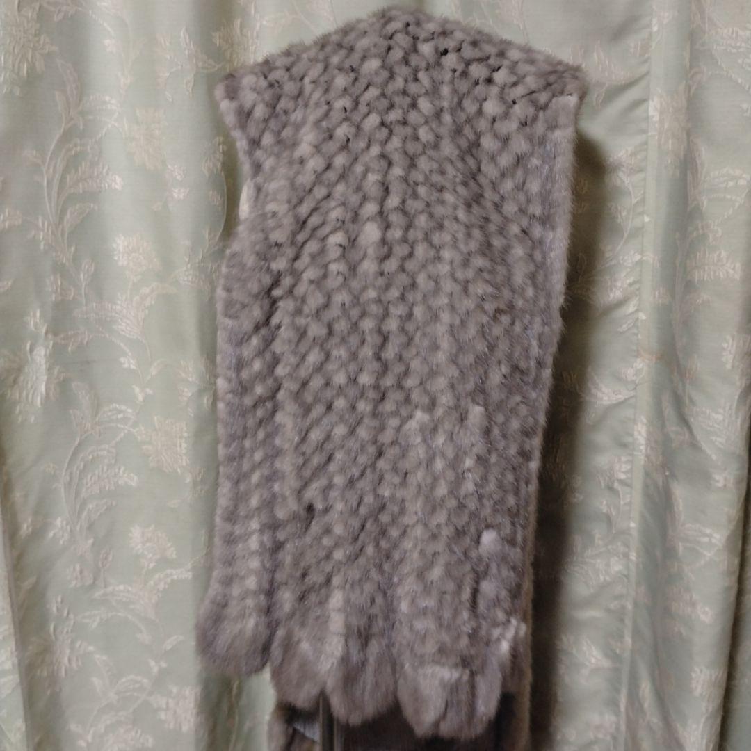 新同✩ミンク✩ファーショール✩サファイアミンク✩留め具有✩裏地も素敵✩スカラップ