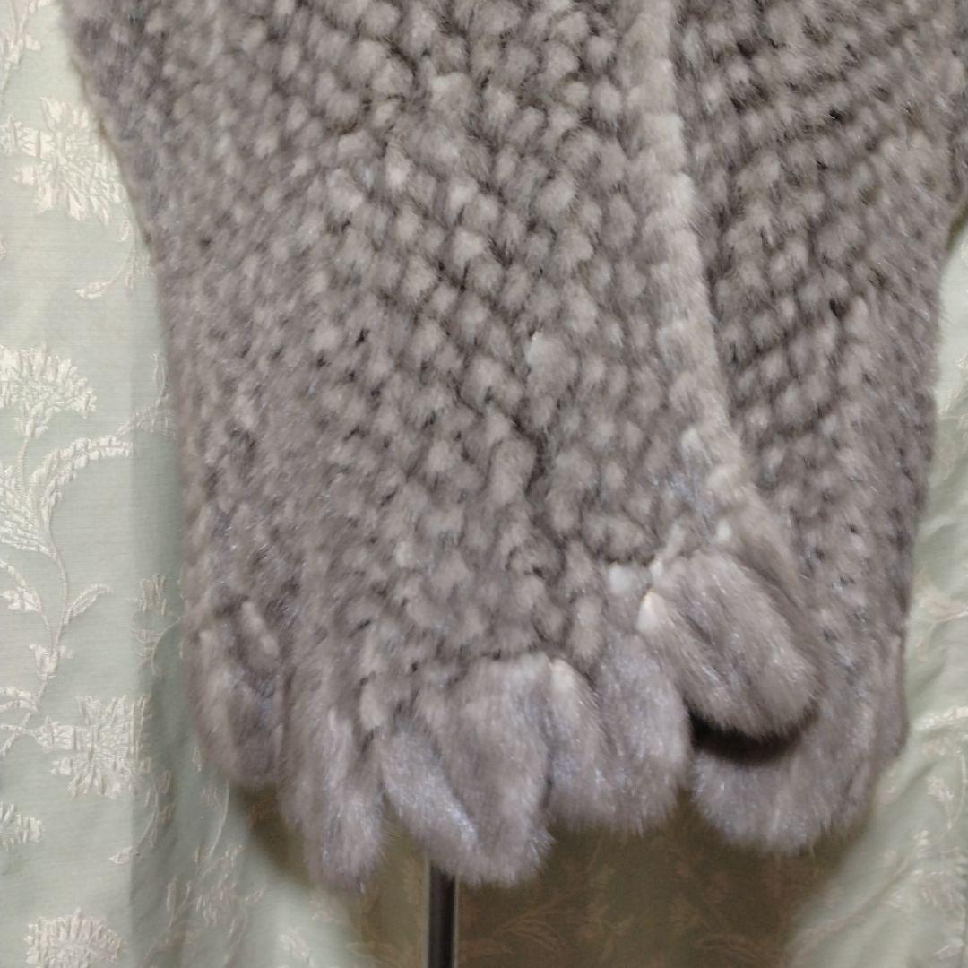 新同✩ミンク✩ファーショール✩サファイアミンク✩留め具有✩裏地も素敵✩スカラップ