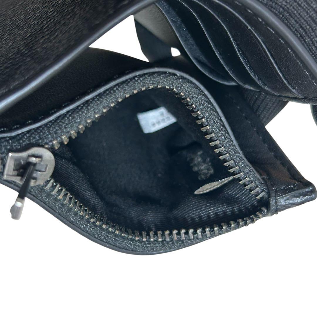 未使用級　極美品　コーチ　マネークリップ　財布　PVC　シグネチャー　黒