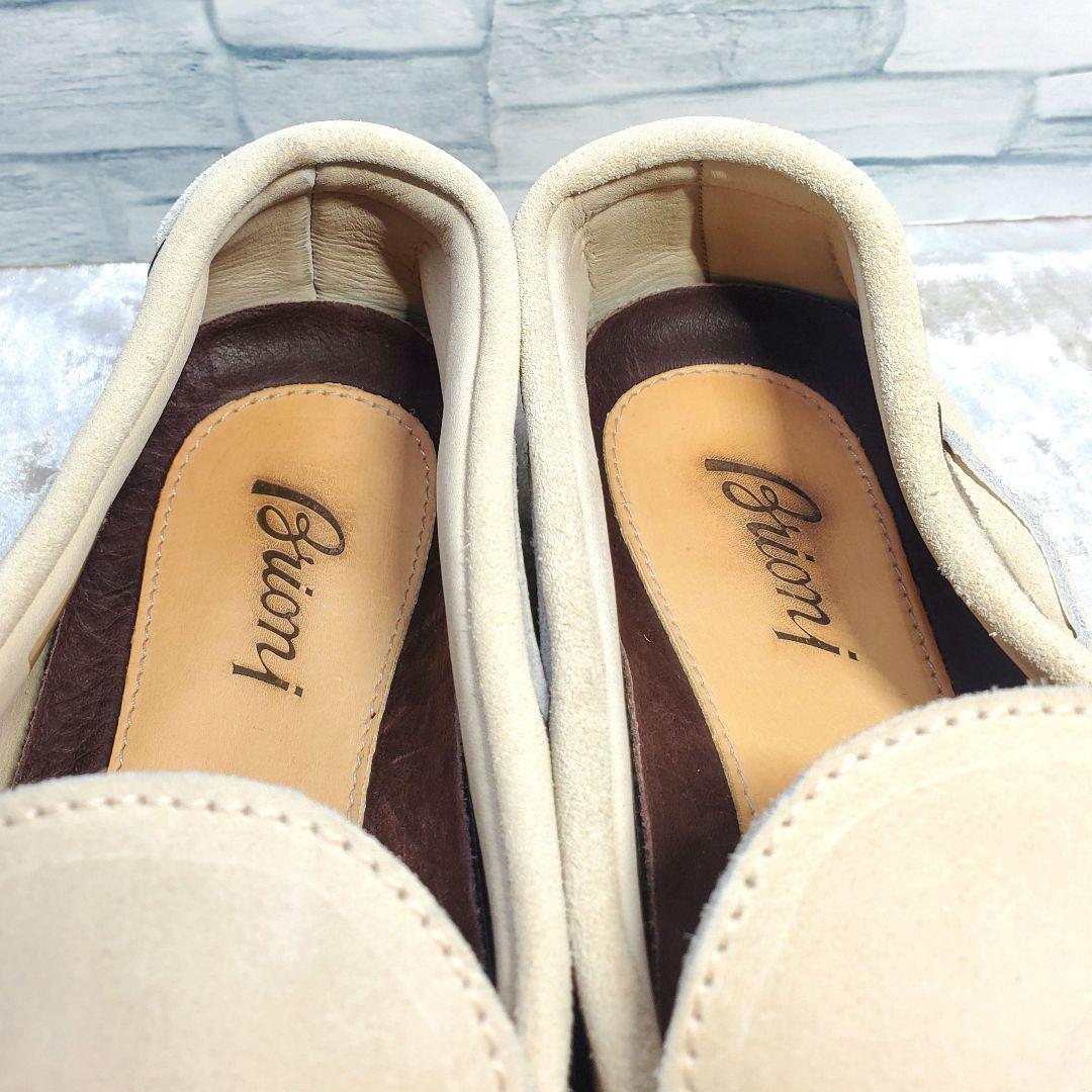 【極美品】✨BRIONI ブリオーニ 25cm ドライビングシューズ 40 白系