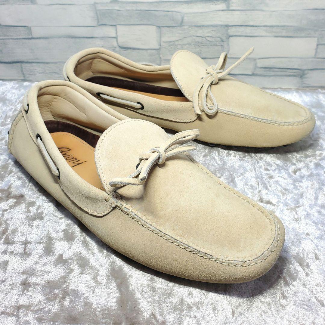 【極美品】✨BRIONI ブリオーニ 25cm ドライビングシューズ 40 白系