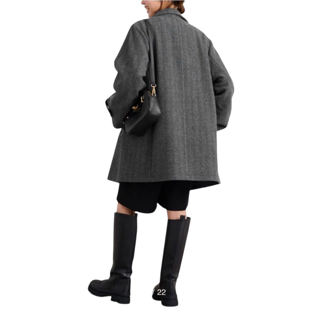 【2023AW】relume☆尾州ウールスーパー100モッサスタンドコートグレー