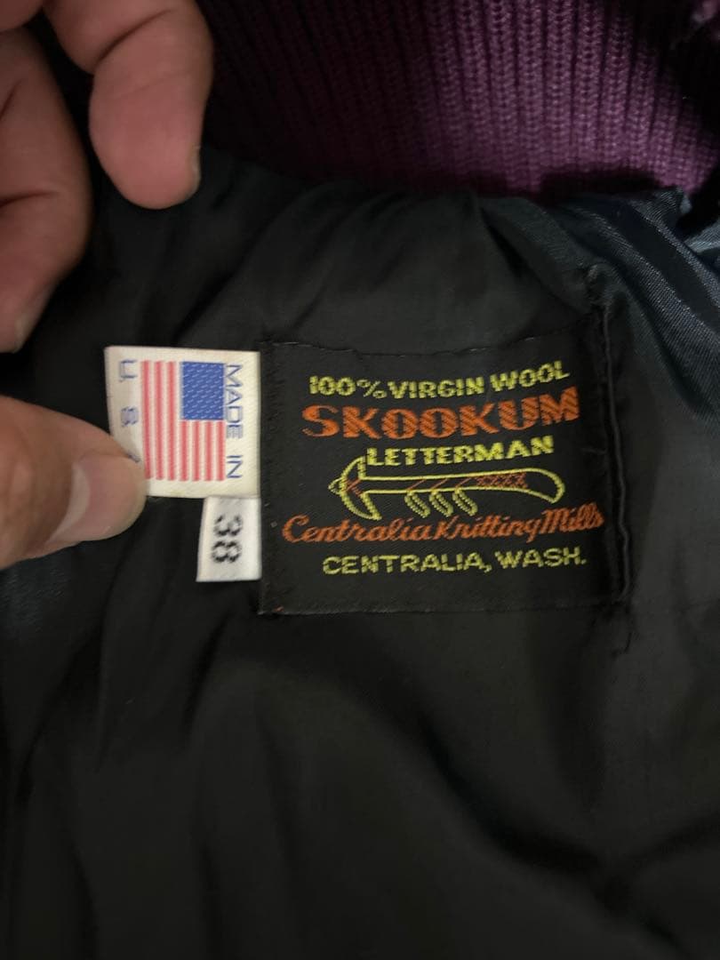 SKOOKUM スクーカム　スタジャン 38 usa製　ワッペン