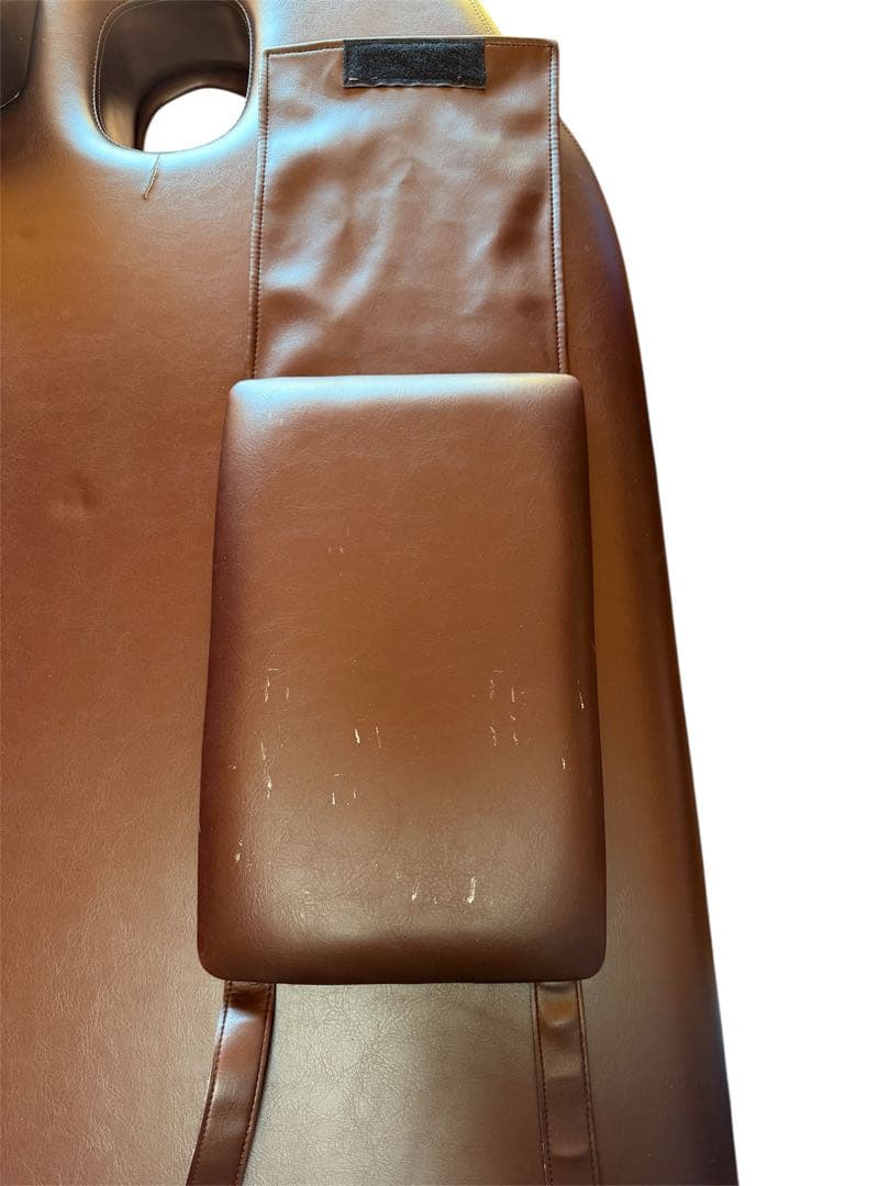 エステ 昇降ベッド 手動 有孔 ブラウン 整体 マッサージ 付属品多数