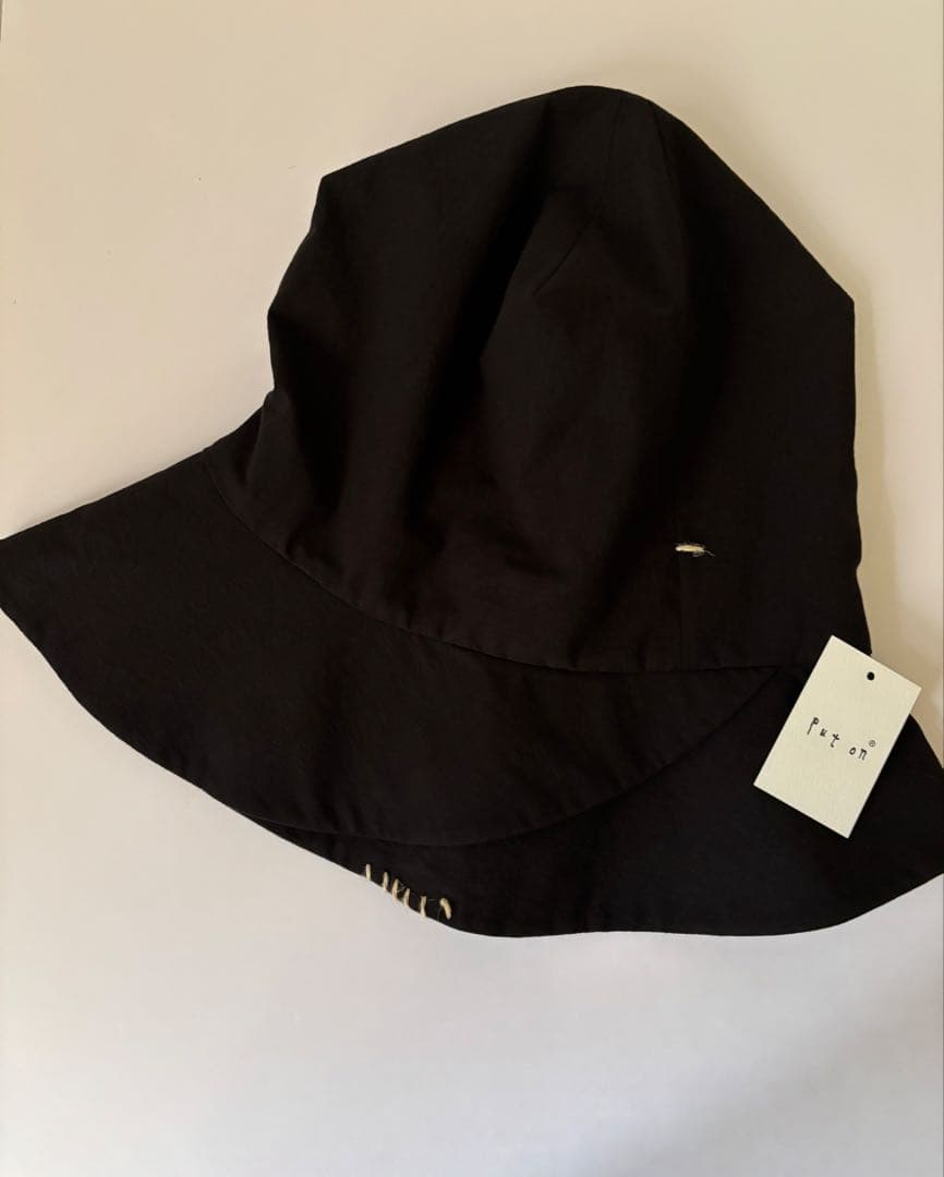 【試着のみ】PUTON／プットオン　ハット　綿　　黒　お洒落