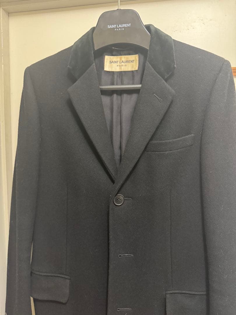 サンローラン13AW チェスターコート44 ブラック　エディスリマン