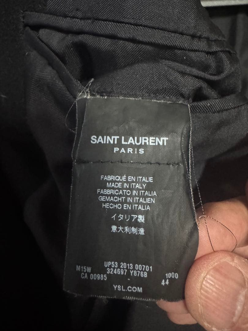 サンローラン13AW チェスターコート44 ブラック　エディスリマン