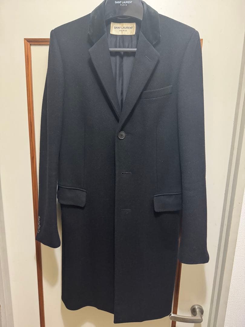 サンローラン13AW チェスターコート44 ブラック　エディスリマン