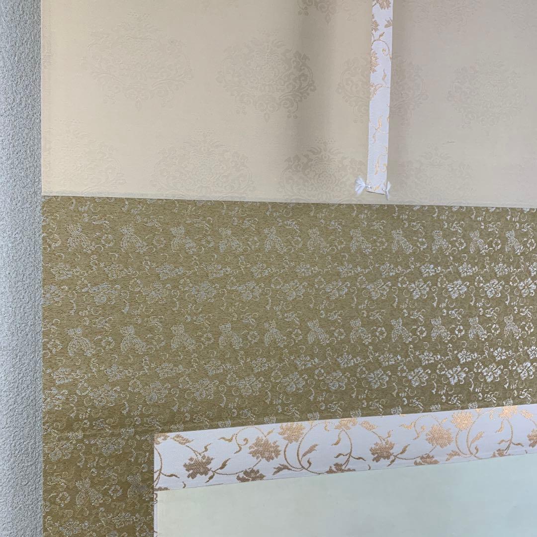 掛け軸2本 松生春湖作 桃の花図、宇田萩邨筆「清水寺」