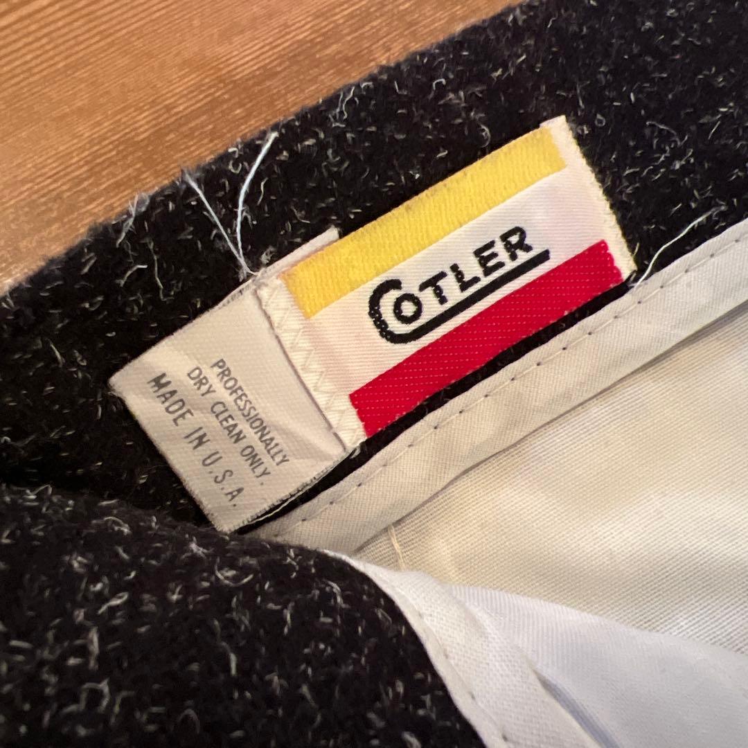 80s★COTLER ウール トラウザー USA製★カスリ