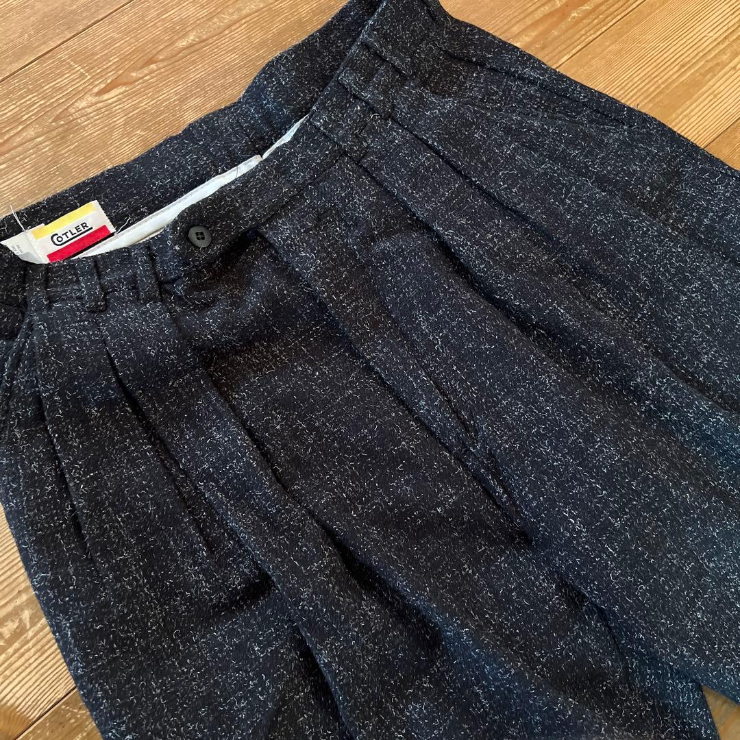 80s★COTLER ウール トラウザー USA製★カスリ